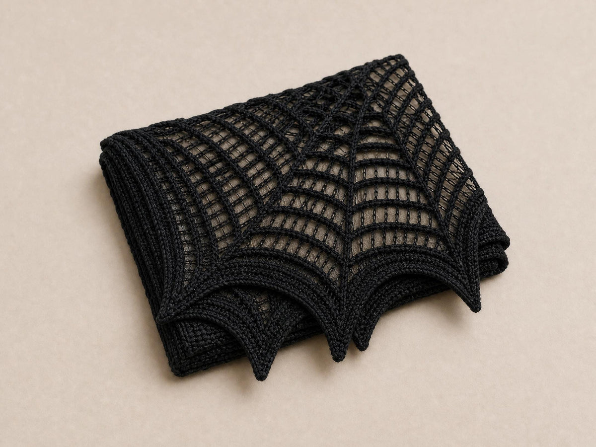 Midnight Web Shawl Crochet Pattern | Gothic Spider Web Lace Wrap (PDF Download)