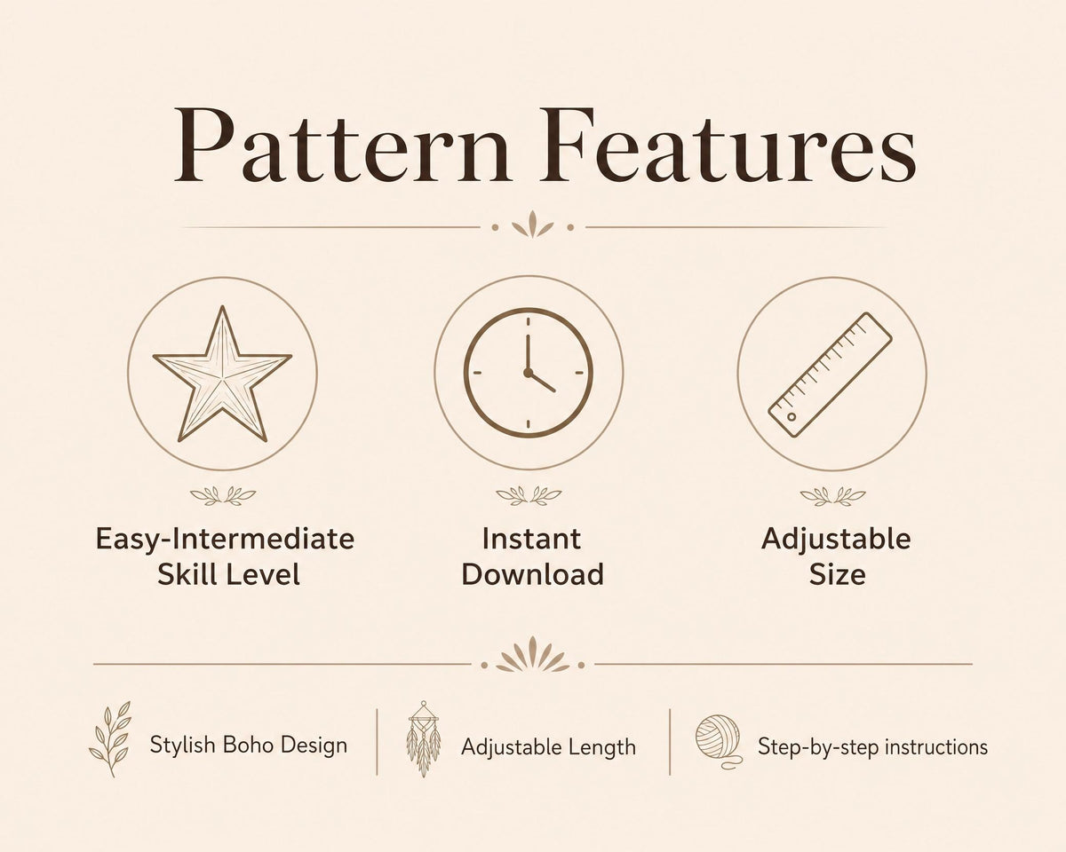 Boho Hair Wrap Crochet Pattern | Stylish Headband PDF Tutorial | Easy-Intermediate Instant Download