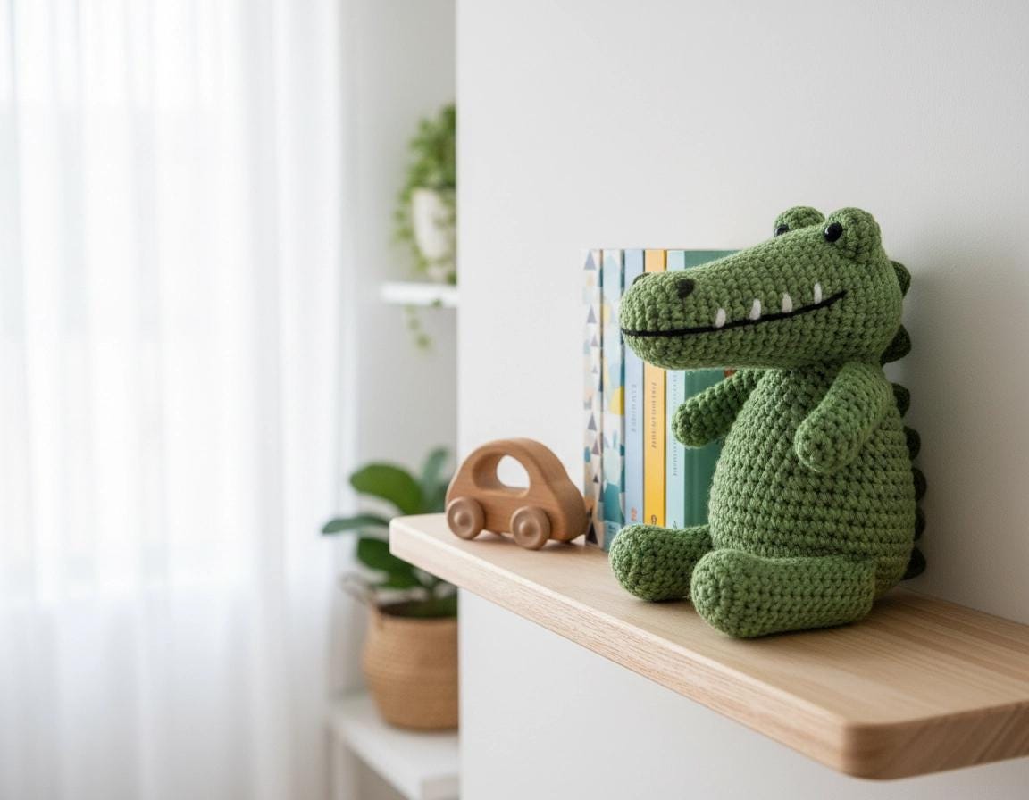 Crocodile Amigurumi Crochet Pattern - Intermediate PDF - Posable Toy Animal - Instant Download