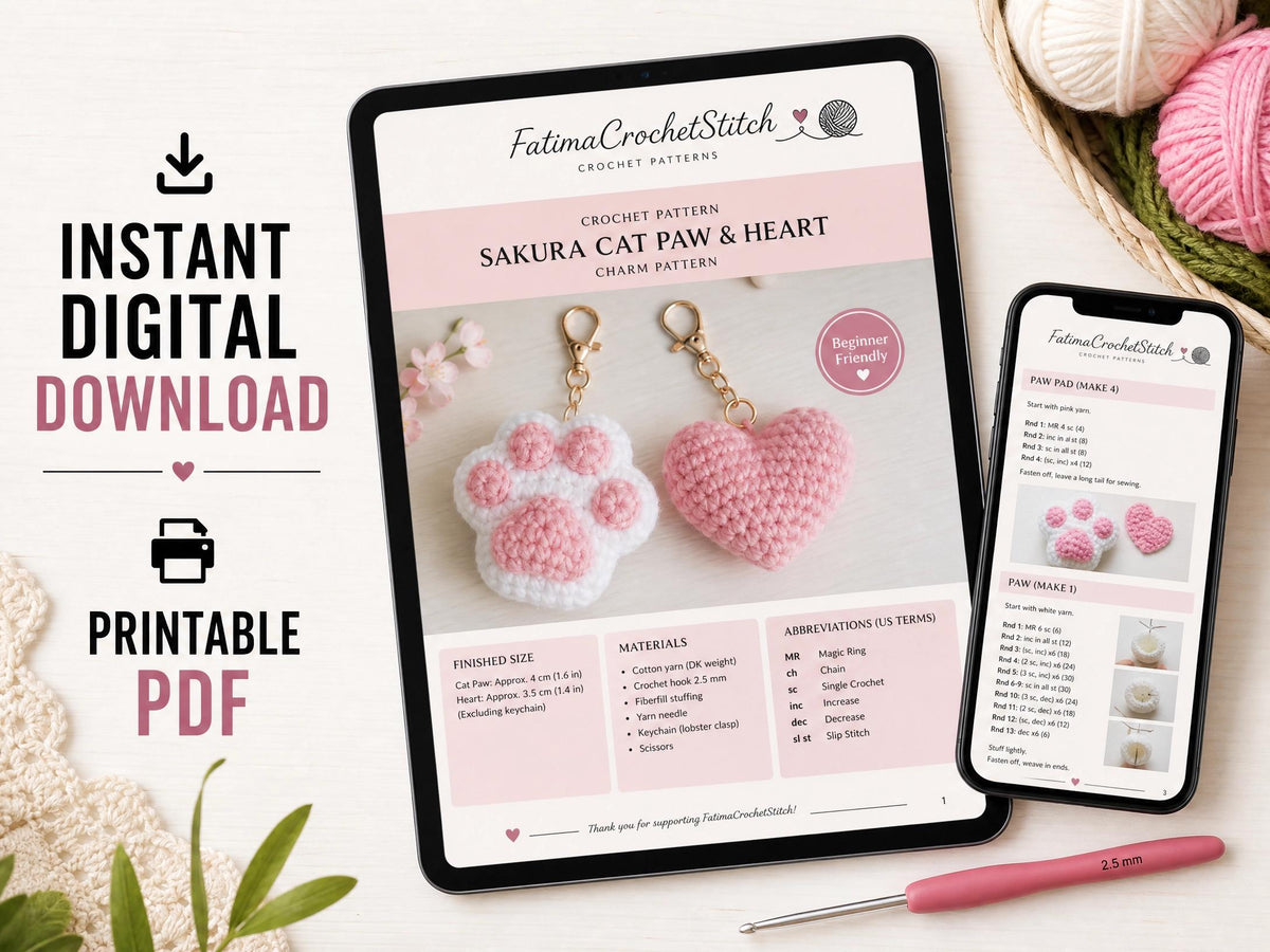 10-in-1 Mini Amigurumi Keychain Crochet Pattern Bundle | Beginner Friendly PDF Download