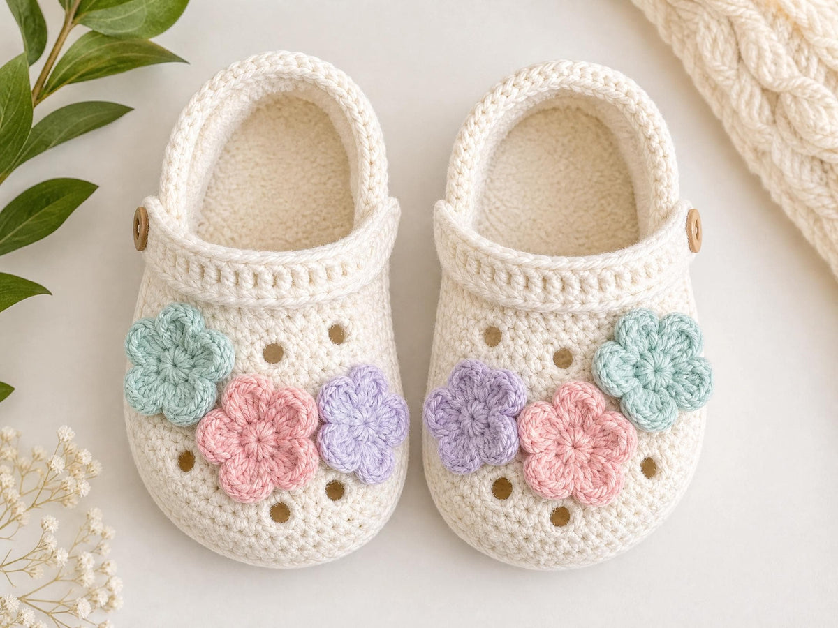 Little Bloom Baby Clogs Crochet Pattern | Beginner Crocs-Style Shoes (PDF Download) + VIDEO