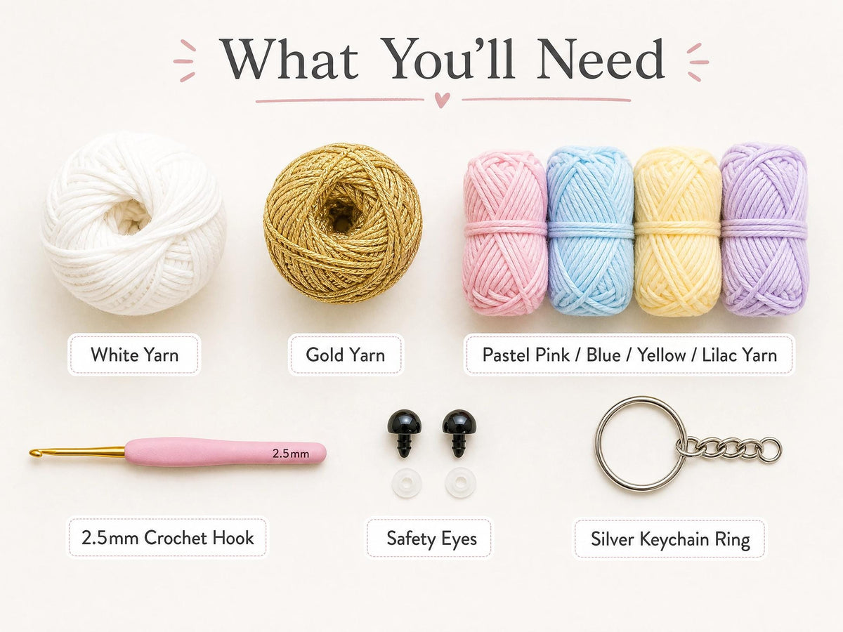 Rainbow Unicorn Keychain Crochet Pattern - Amigurumi PDF - Beginner Friendly DIY Craft - Instant Download