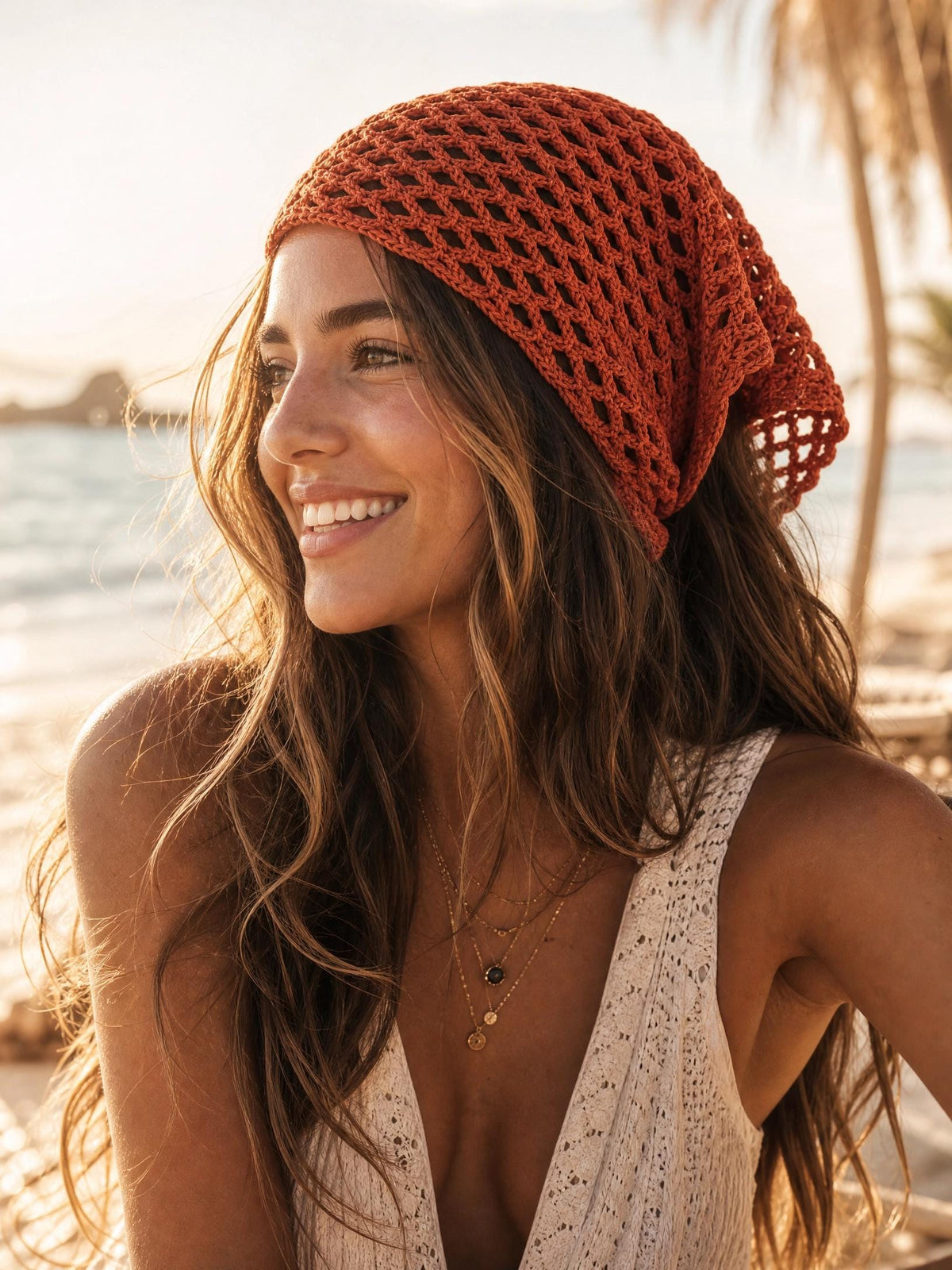 Boho Diamond Mesh Bandana Crochet Pattern | Beginner Friendly | 5 Color Options | Wearable 3 Ways | Instant Download PDF