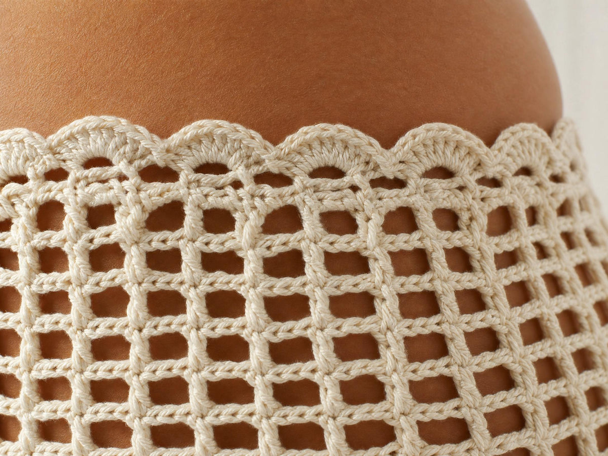 Boho Mesh Mini Skirt Crochet Pattern - Beginner Friendly, 5 Sizes, Instant Download