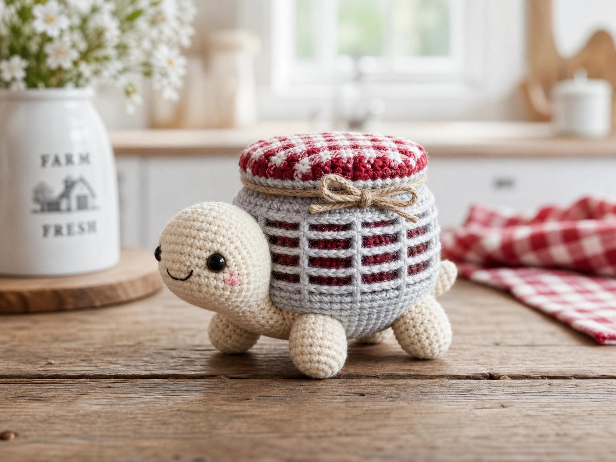Amigurumi Turtle Crochet Pattern – Jam Jar Design, Beginner Friendly PDF (Digital Download)