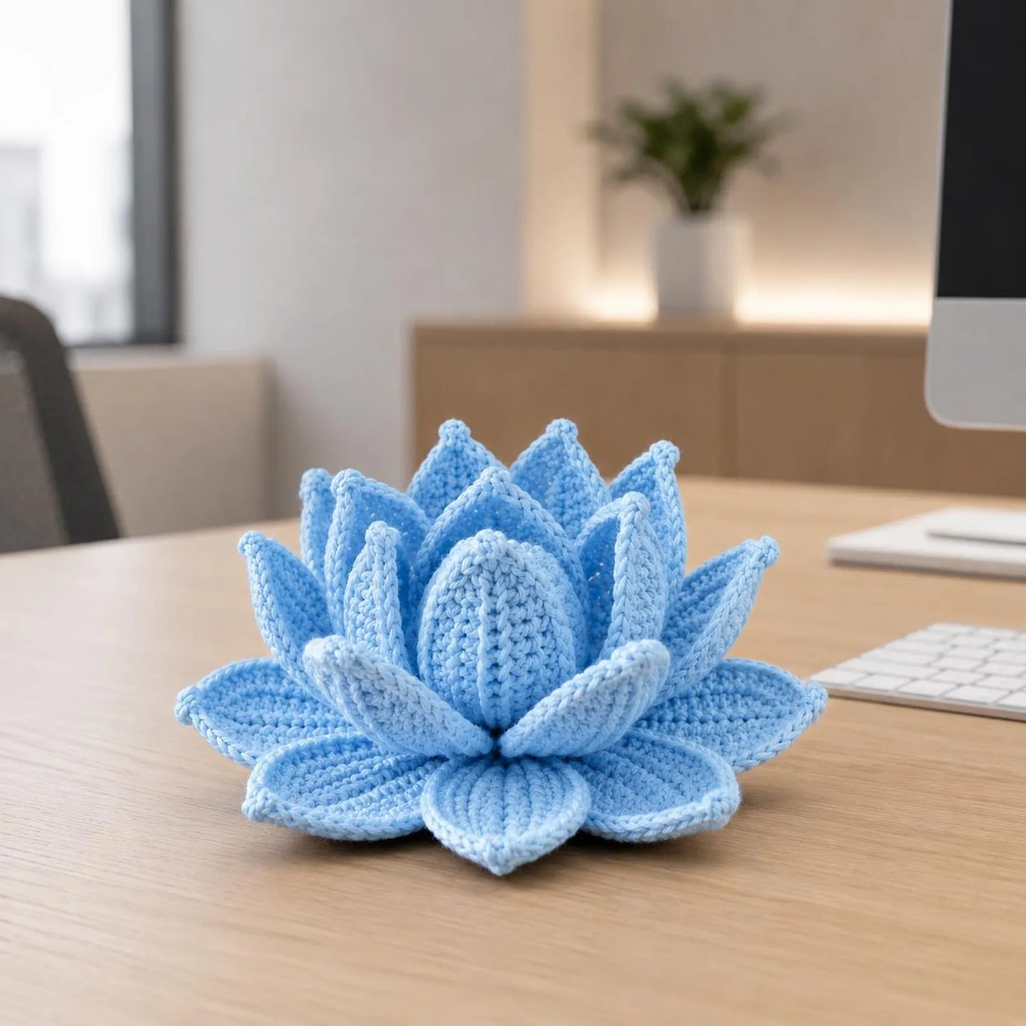 Crochet Lotus Flower Pattern PDF, Amigurumi Lotus Decor, Water Lily Crochet Tutorial, Floral Crochet Pattern, DIY Home Decor