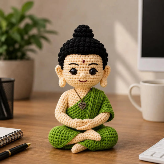 Realistic Buddha Doll Crochet Pattern PDF, Amigurumi Buddha Inspired Doll, Sitting Crochet Figure Tutorial, Zen Decor Plush Pattern