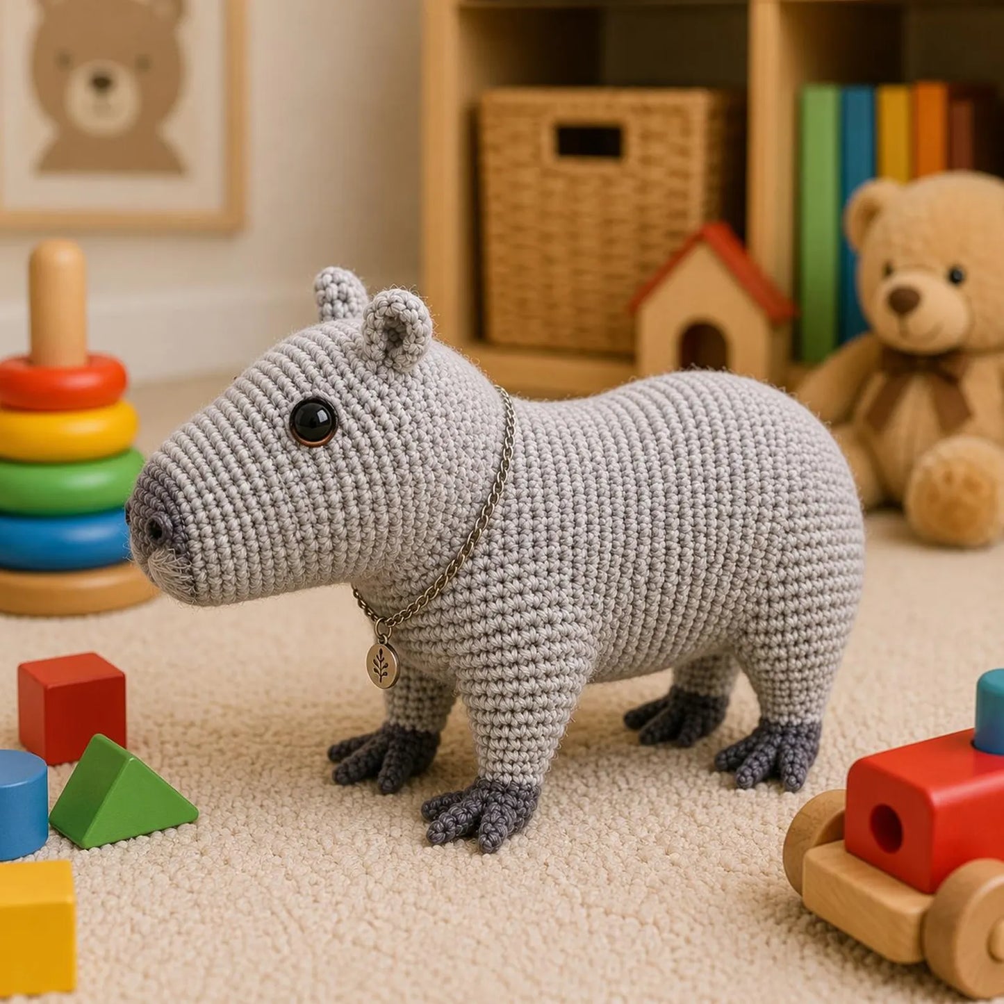 Capybara Crochet Pattern PDF, Amigurumi Capybara Tutorial, Cute Rodent Crochet Animal, Realistic Crochet Toy Pattern