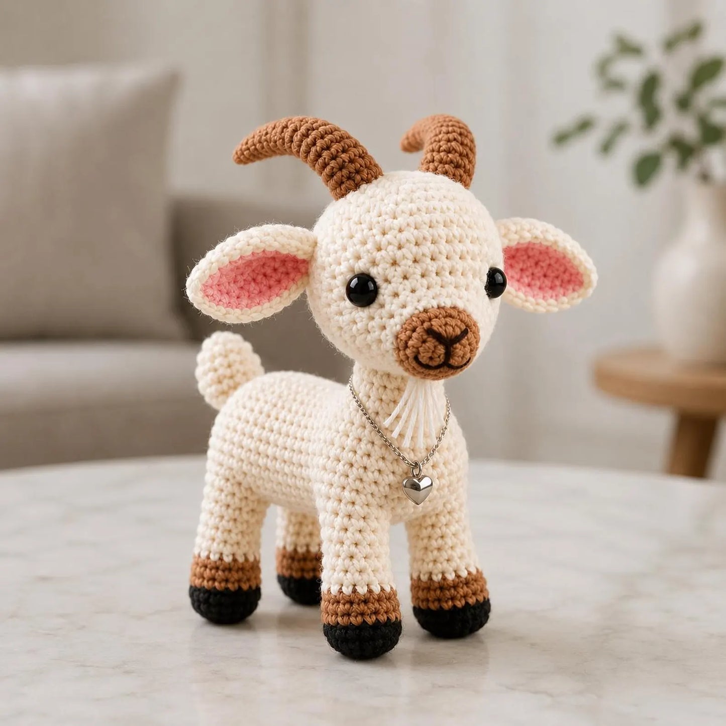 Crochet Goat Pattern PDF, Amigurumi Goat Tutorial, Farm Animal Crochet Pattern, Cute Baby Goat Plush, DIY Crochet Toy