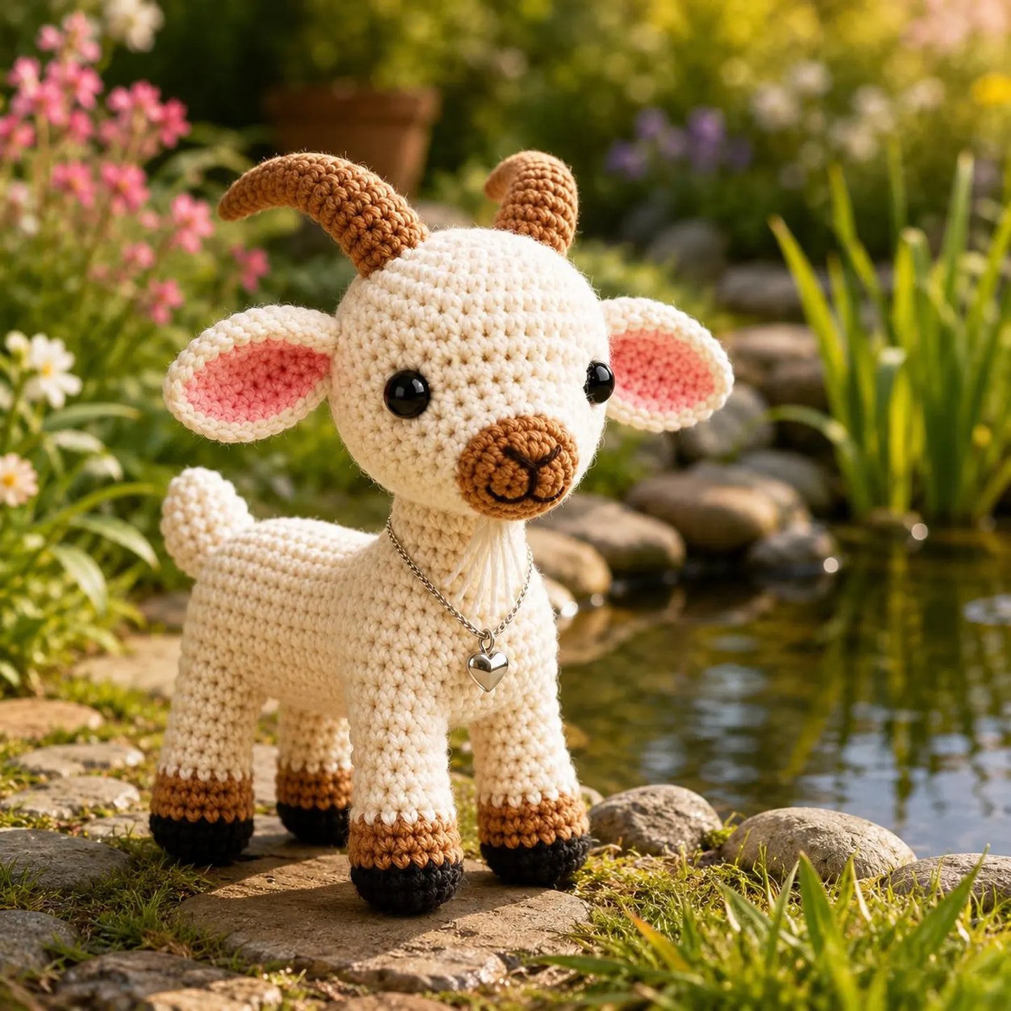 Crochet Goat Pattern PDF, Amigurumi Goat Tutorial, Farm Animal Crochet Pattern, Cute Baby Goat Plush, DIY Crochet Toy