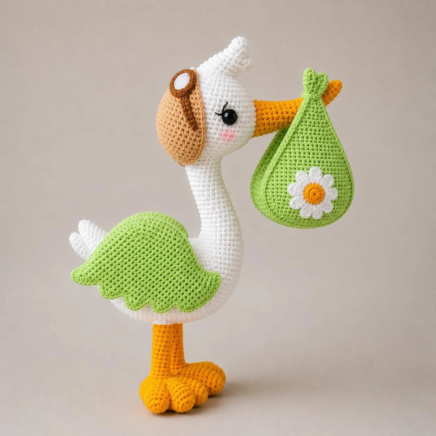 Stork Crochet Pattern PDF, Baby Stork Amigurumi Pattern, Cute Bird Plush Tutorial, Nursery Decor Crochet, Animal Crochet PDF