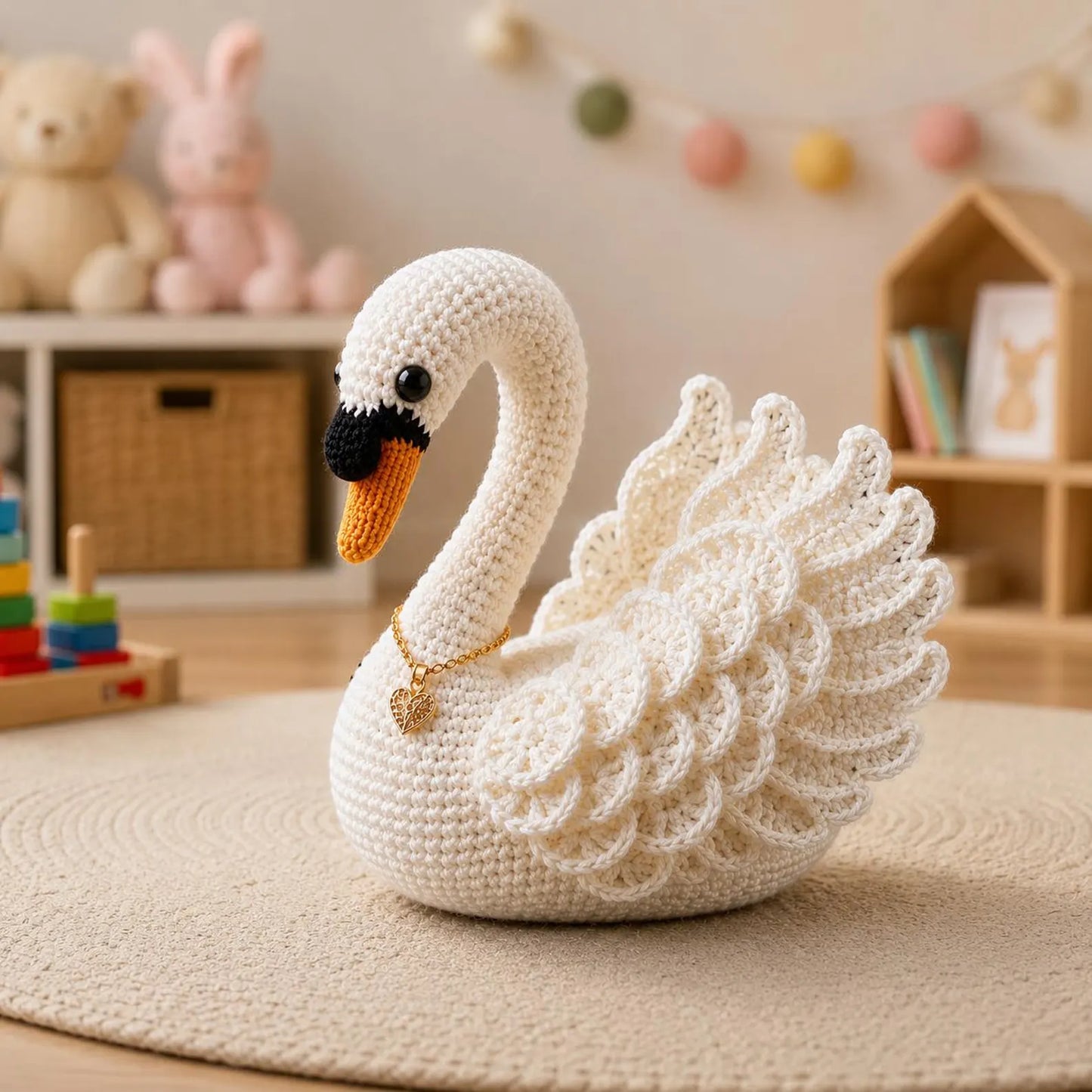 Elegant Crochet Swan Pattern PDF, Amigurumi Swan Tutorial, White Swan Plush Crochet Pattern, Decorative Bird Crochet DIY
