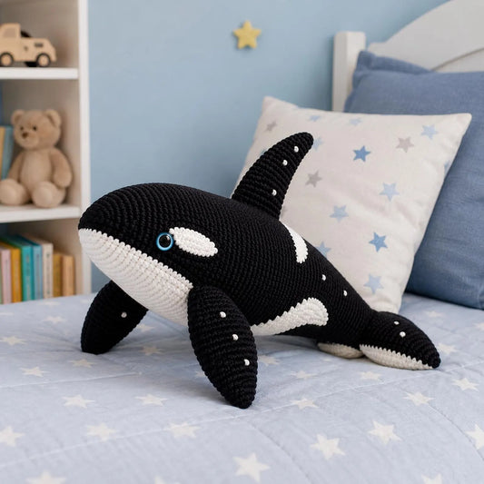 Orca Whale Crochet Pattern PDF, Killer Whale Amigurumi Pattern, Ocean Animal Crochet Tutorial, Plush Orca Toy PDF, Crochet Orca Pattern