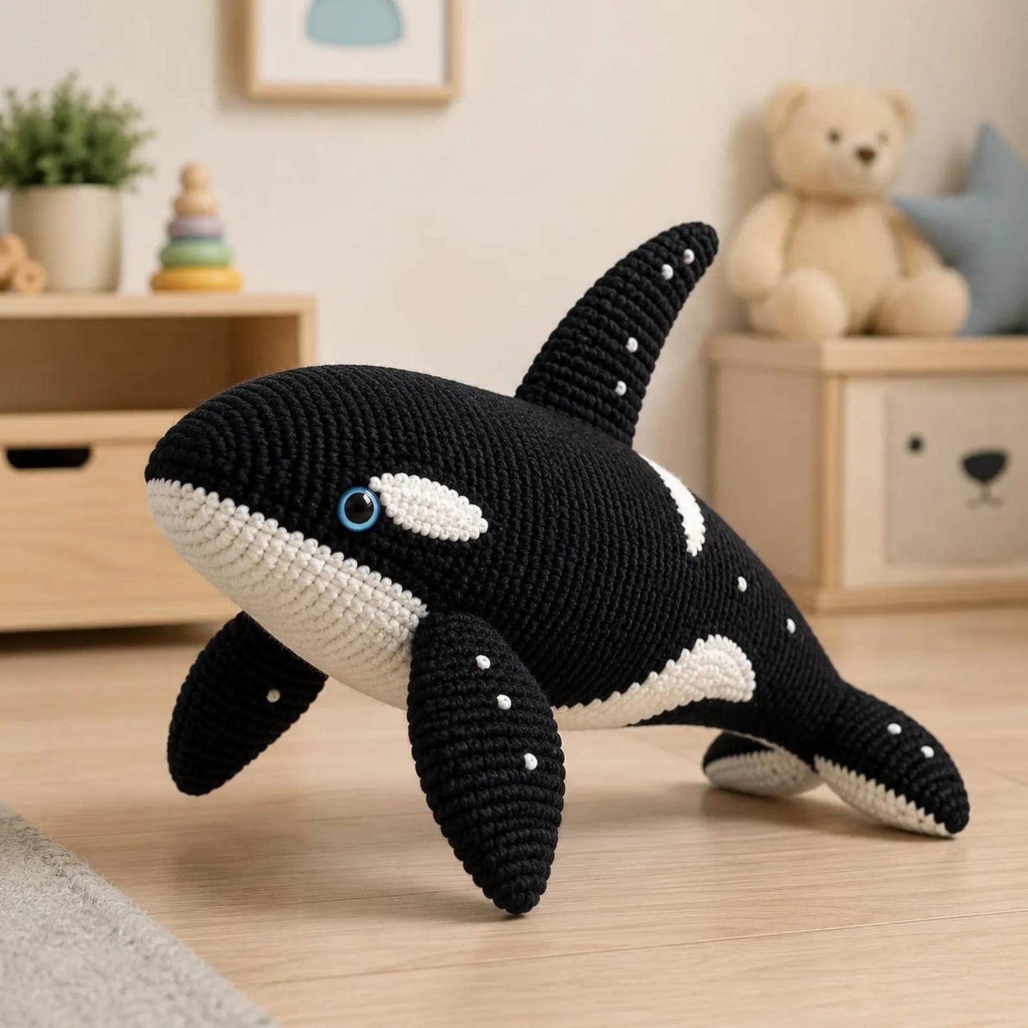 Orca Whale Crochet Pattern PDF, Killer Whale Amigurumi Pattern, Ocean Animal Crochet Tutorial, Plush Orca Toy PDF, Crochet Orca Pattern
