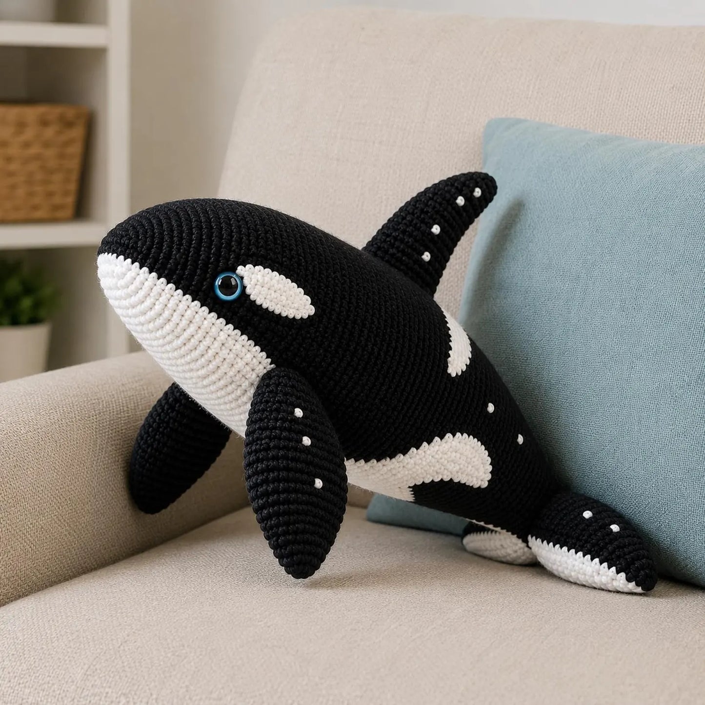 Orca Whale Crochet Pattern PDF, Killer Whale Amigurumi Pattern, Ocean Animal Crochet Tutorial, Plush Orca Toy PDF, Crochet Orca Pattern