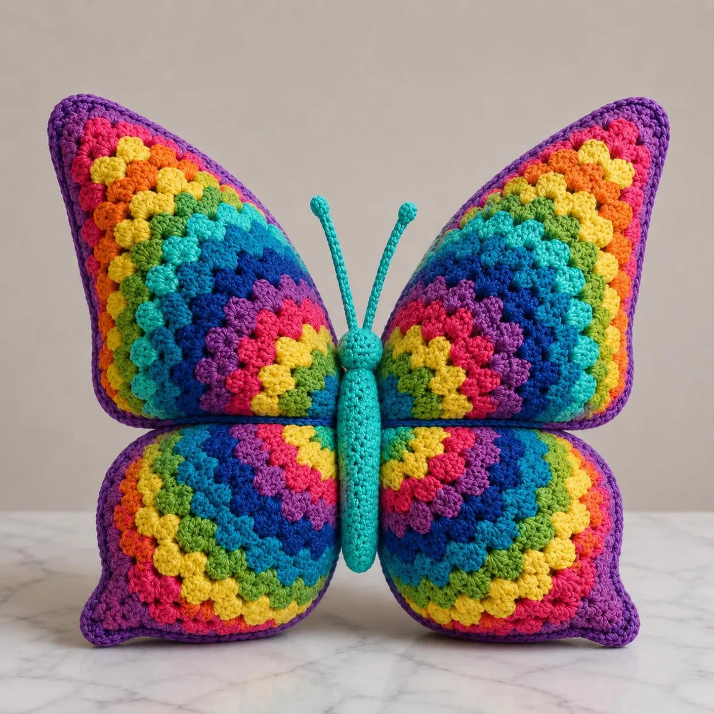 Rainbow Butterfly Pillow Crochet Pattern PDF, Amigurumi Butterfly Plush Tutorial, Colorful Pillow Crochet Pattern Digital Download