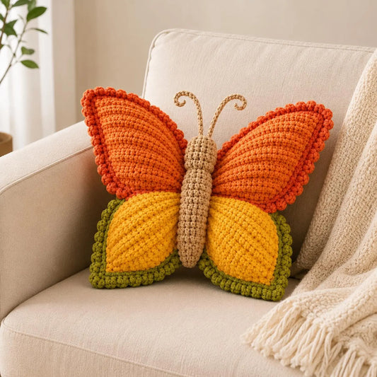 Crochet Butterfly Pillow Pattern PDF, Amigurumi Butterfly Tutorial, Plush Butterfly Crochet Pattern, Digital Download, DIY Nursery Decor