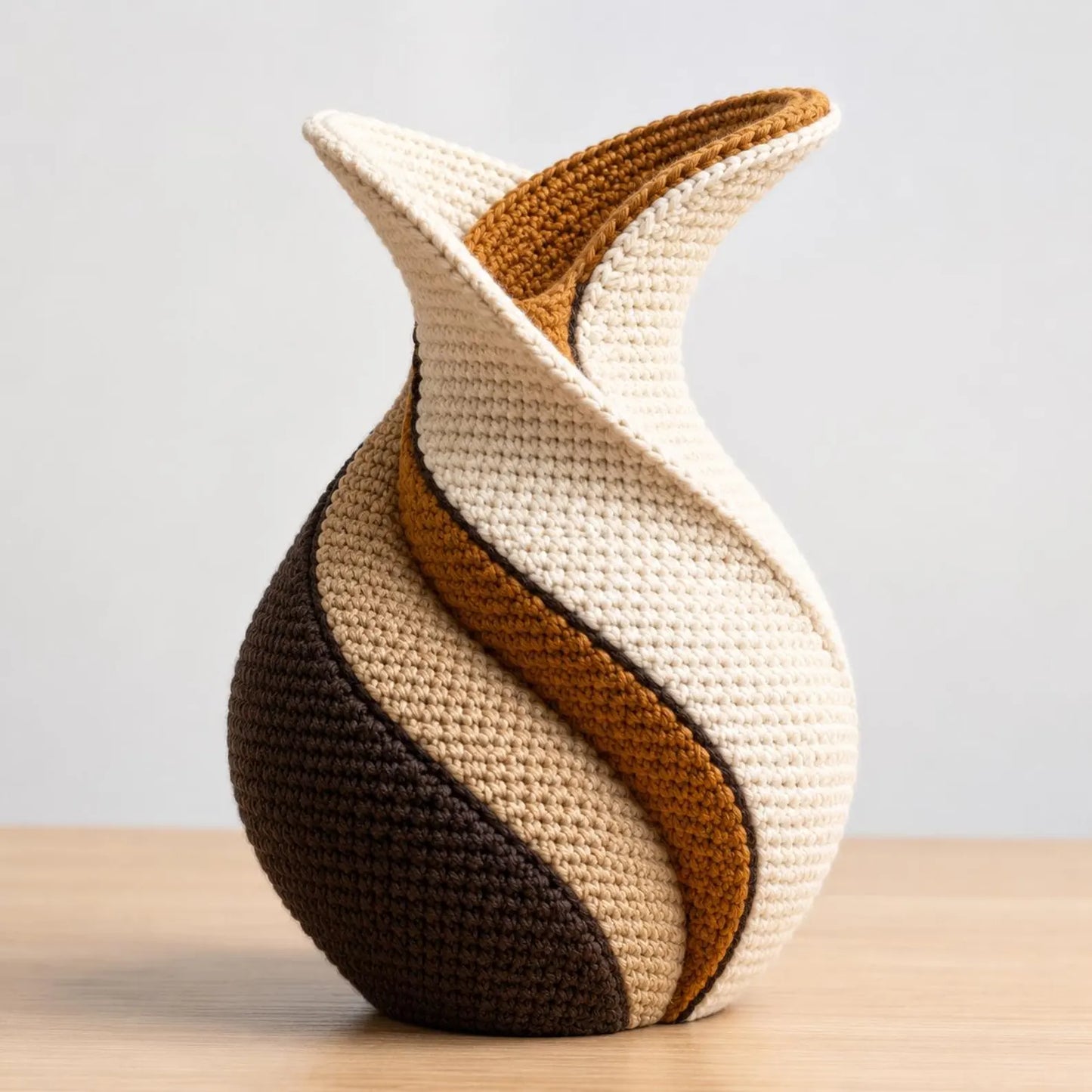 Crochet Spiral Vase Pattern PDF, Modern Amigurumi Home Decor, Twisted Basket Crochet Pattern, Scandinavian Vase Tutorial