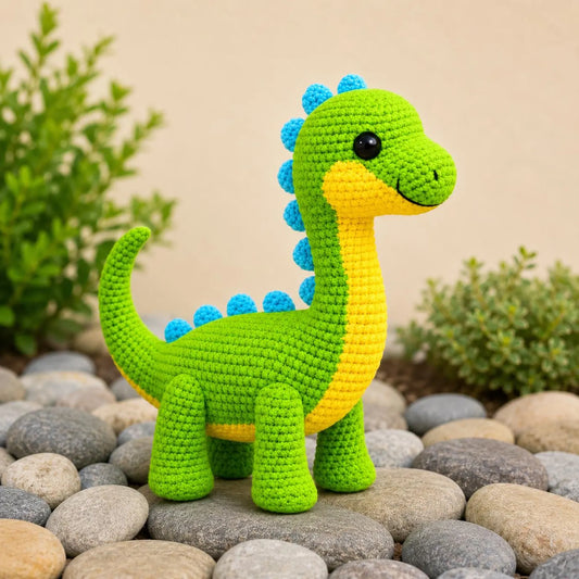 Cute Dinosaur Crochet Pattern PDF, Amigurumi Dino Tutorial, Long Neck Dinosaur Plush Pattern, Crochet Dinosaur Toy DIY