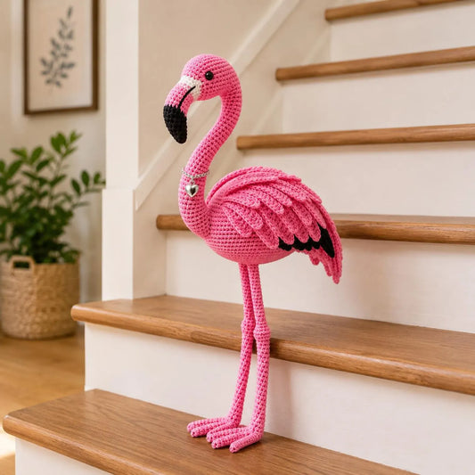 Flamingo Crochet Pattern PDF, Amigurumi Flamingo Tutorial, Pink Bird Plush Pattern, Crochet Flamingo Toy, Tropical Nursery Decor