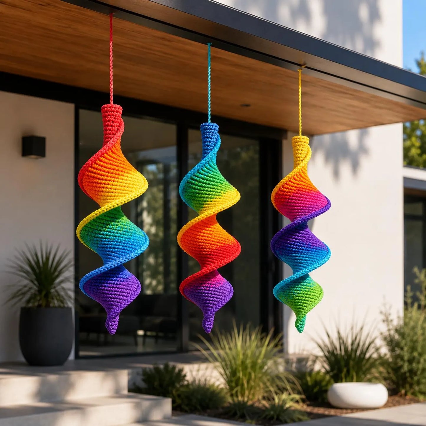 Crochet Spiral Hanging Decor Pattern PDF, Amigurumi Helix Ornament, Modern Crochet Wall Hanging, DNA Twist Crochet Pattern, Wind Spinner Pdf