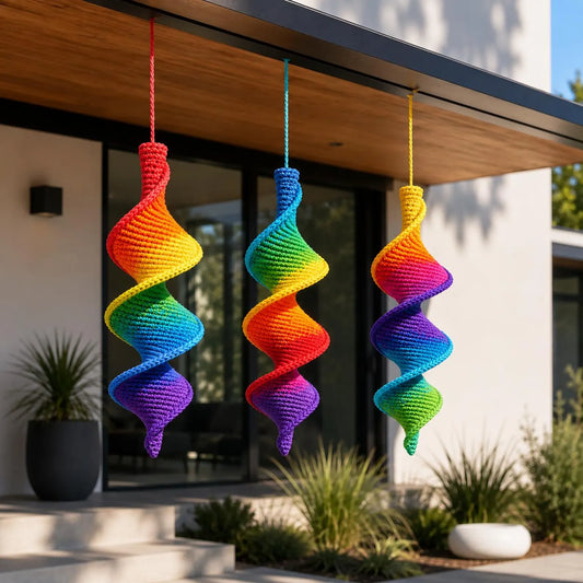 Crochet Spiral Hanging Decor Pattern PDF, Amigurumi Helix Ornament, Modern Crochet Wall Hanging, DNA Twist Crochet Pattern, Wind Spinner Pdf