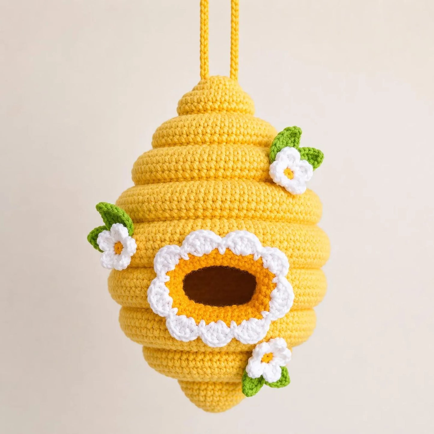 Crochet Beehive Pattern PDF, Amigurumi Bee Hive Hanging Decor, Cute Crochet Spring Ornament, Floral Beehive Crochet Pattern, Boho Decor