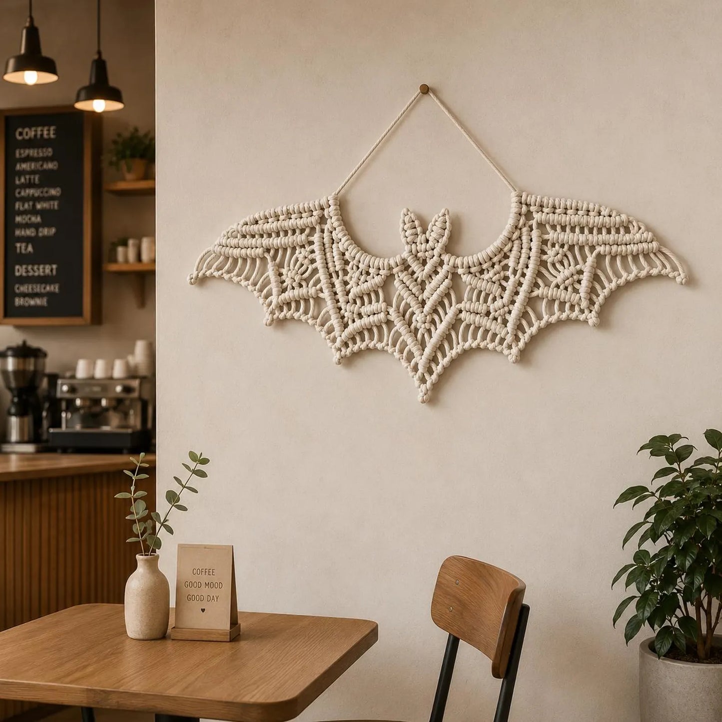 Macrame Bat Wall Hanging Pattern PDF, Crochet Goth Home Decor Tutorial, Halloween Fiber Art, DIY Boho Wall Decor Digital Download