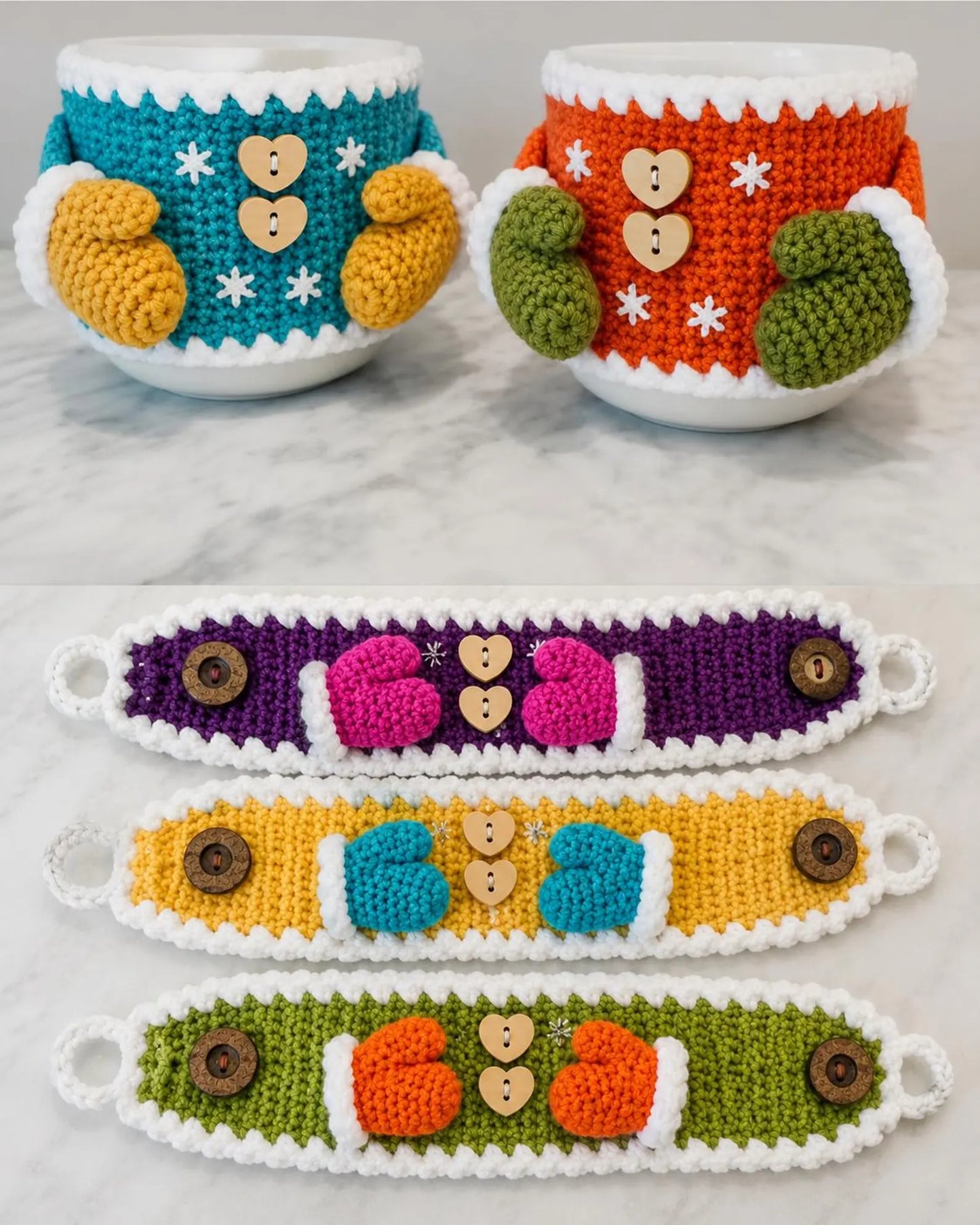 Winter Mitten Mug Cozy Crochet Pattern PDF, Christmas Mug Sleeve Crochet Pattern, Cute Crochet Cup Cozy, Holiday Coffee Cup Holder,