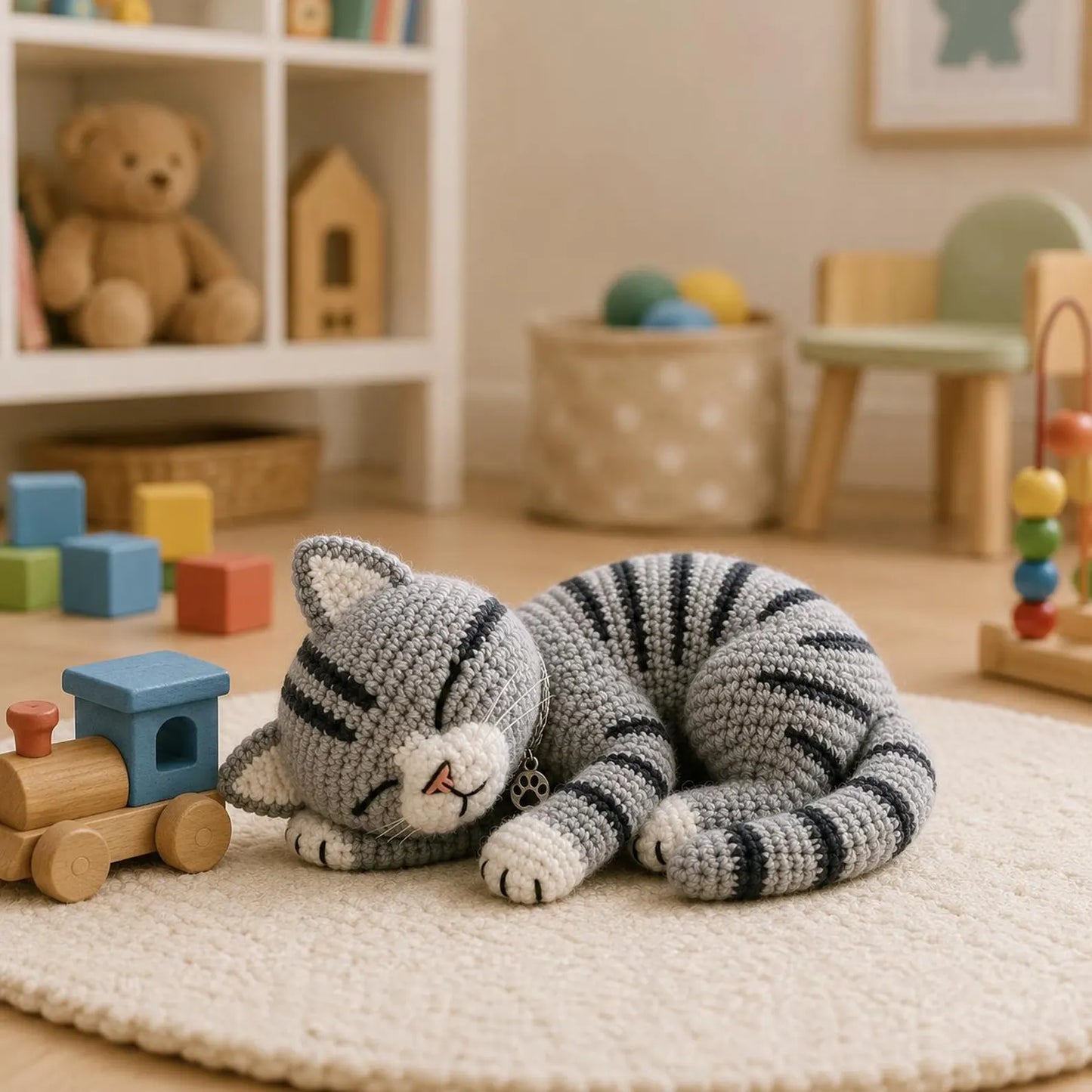 Sleeping Cat Crochet Pattern PDF, Amigurumi Cat Pattern, Realistic Tabby Cat Crochet, Sleeping Kitten Plush Tutorial, Crochet Animal Pattern