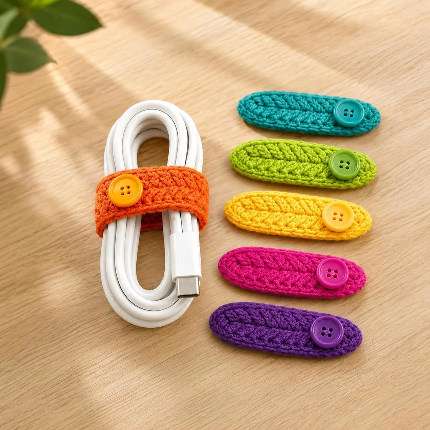 Crochet Cable Cord Holder Pattern PDF, Cable Organizer Crochet Pattern, Earbud Holder, Handmade Cord Wrap, DIY Crochet Accessory