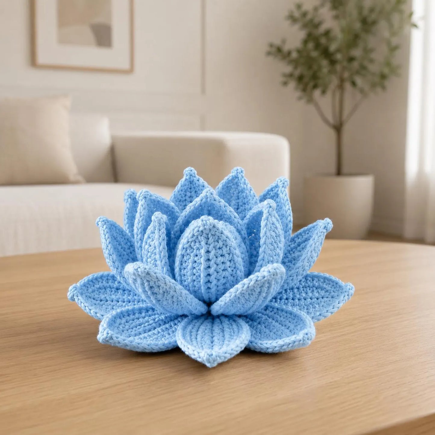 Crochet Lotus Flower Pattern PDF, Amigurumi Lotus Decor, Water Lily Crochet Tutorial, Floral Crochet Pattern, DIY Home Decor
