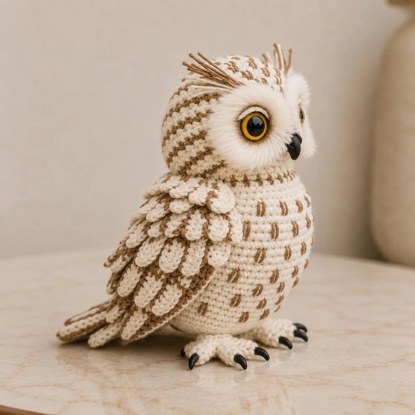 Snowy Owl Crochet Pattern PDF, Realistic Owl Amigurumi Tutorial, Cute Bird Crochet Plush, Woodland Owl Decor Pattern