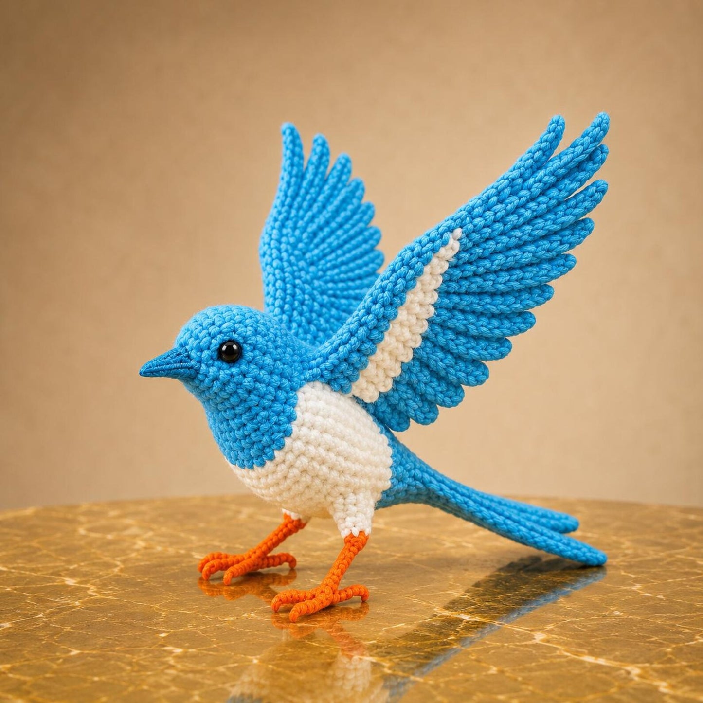 Blue Bird Crochet Pattern PDF, Amigurumi Bird Pattern, Flying Bird Crochet Tutorial, Realistic Bird Plush Pattern
