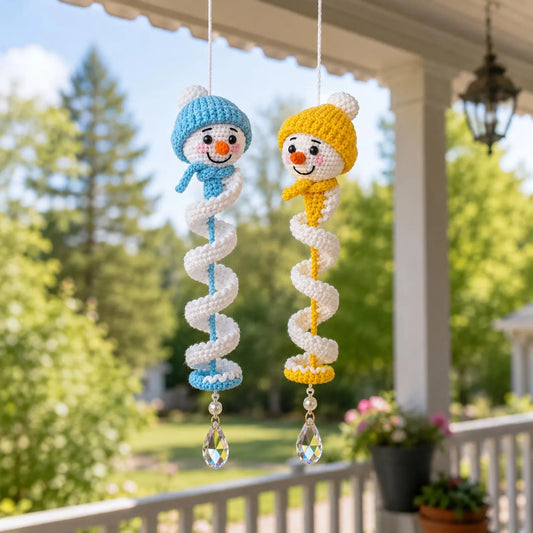 Crochet Snowman Spiral Ornament Pattern PDF, Amigurumi Christmas Decoration Tutorial, Hanging Winter Decor Crochet Pattern