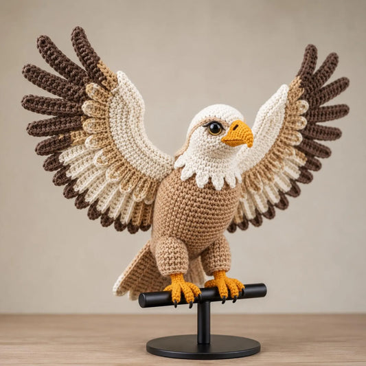Realistic Eagle Crochet Pattern PDF, Majestic Bird Amigurumi Tutorial, Large Wings Eagle Plush Pattern, Crochet Eagle Decor