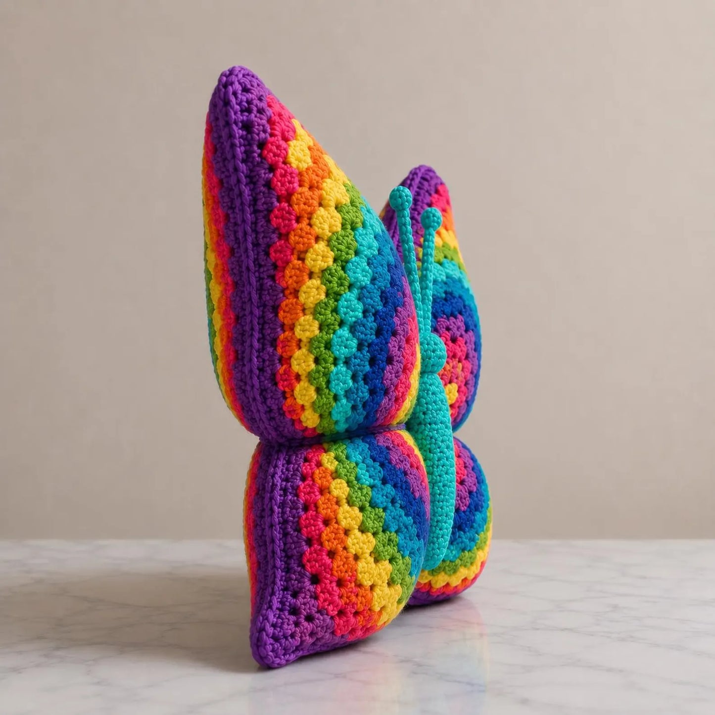 Rainbow Butterfly Pillow Crochet Pattern PDF, Amigurumi Butterfly Plush Tutorial, Colorful Pillow Crochet Pattern Digital Download