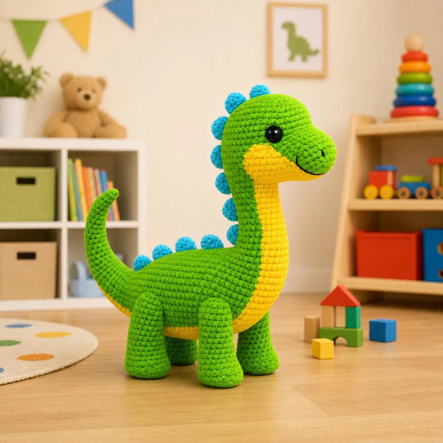 Cute Dinosaur Crochet Pattern PDF, Amigurumi Dino Tutorial, Long Neck Dinosaur Plush Pattern, Crochet Dinosaur Toy DIY