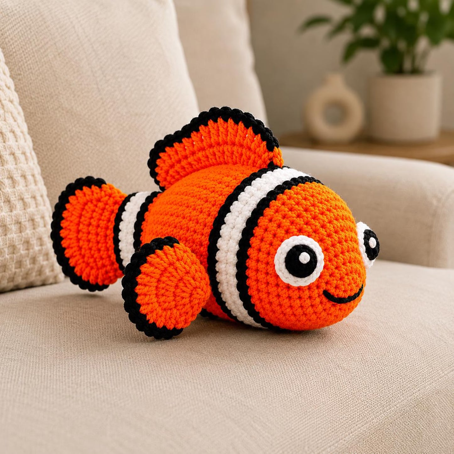 Clownfish Crochet Pattern PDF, Amigurumi Fish Plush Tutorial, Ocean Animal Toy, Cute Marine Decor, DIY Crochet Gift Download