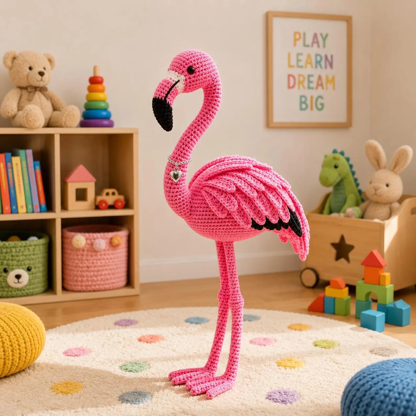 Flamingo Crochet Pattern PDF, Amigurumi Flamingo Tutorial, Pink Bird Plush Pattern, Crochet Flamingo Toy, Tropical Nursery Decor