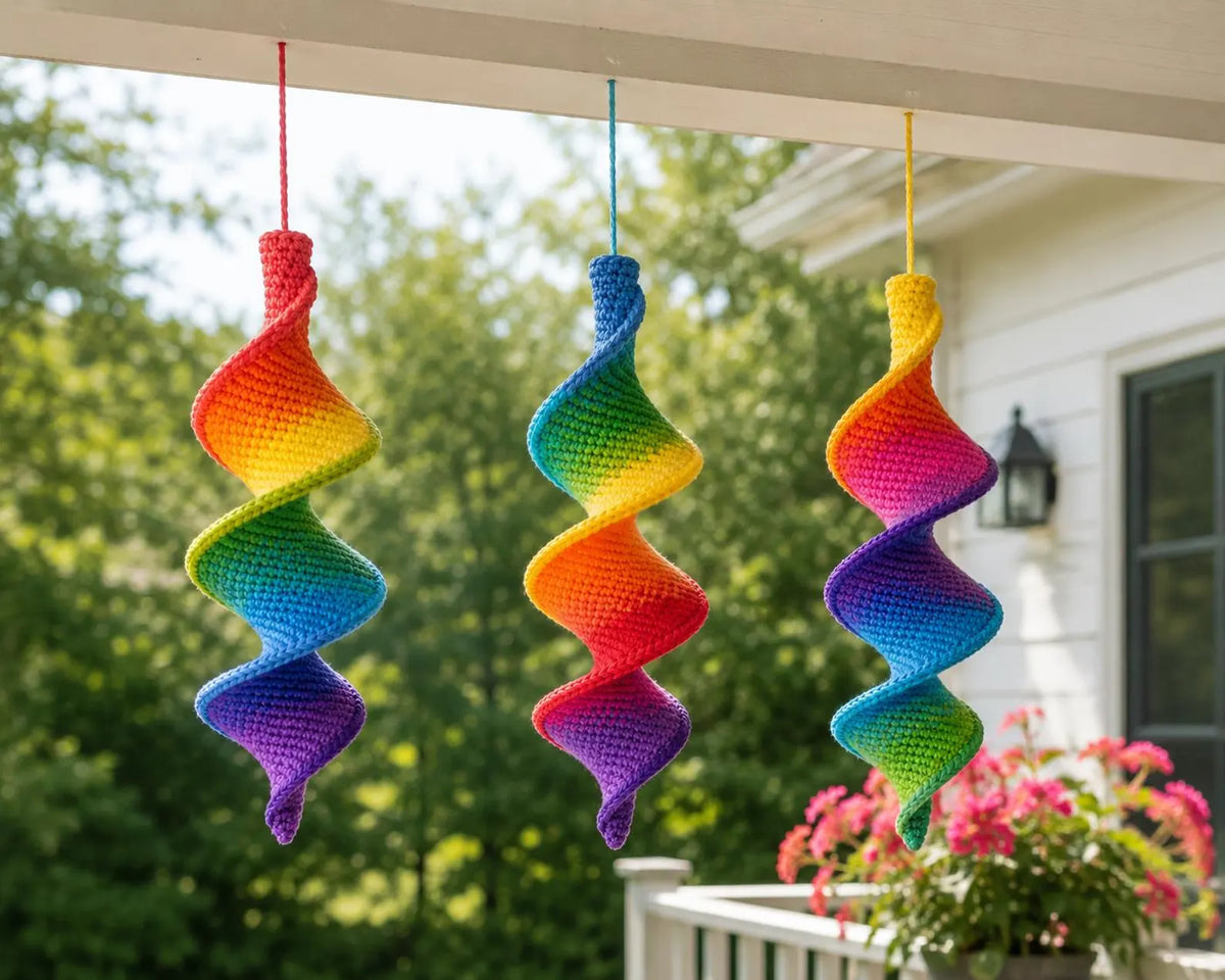 Crochet Spiral Hanging Decor Pattern PDF, Amigurumi Helix Ornament, Modern Crochet Wall Hanging, DNA Twist Crochet Pattern, Wind Spinner Pdf