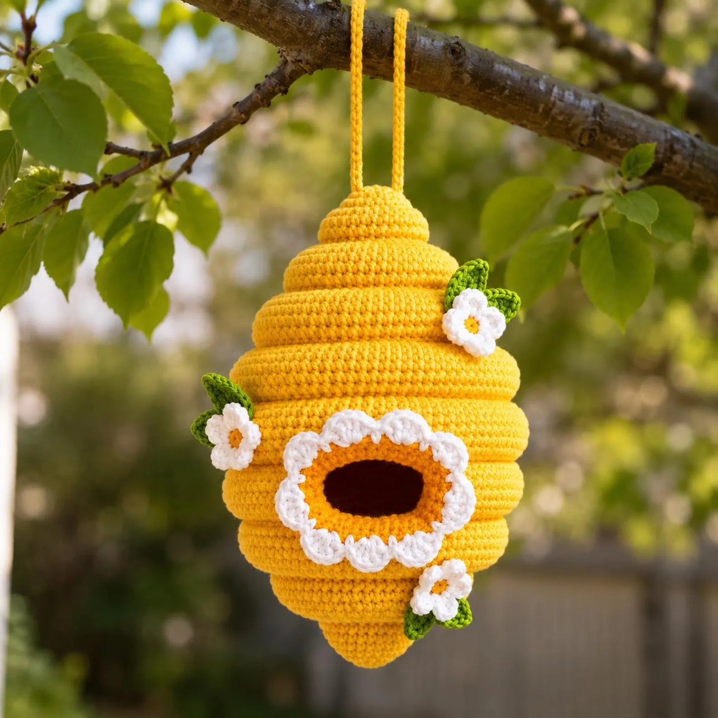 Crochet Beehive Pattern PDF, Amigurumi Bee Hive Hanging Decor, Cute Crochet Spring Ornament, Floral Beehive Crochet Pattern, Boho Decor