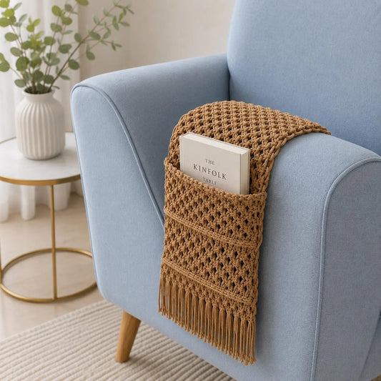 Luxury Crochet Armrest Organizer Pattern PDF, Crochet Couch Caddy Tutorial, Boho Sofa Pocket Pattern, Modern Home Decor Crochet Pattern
