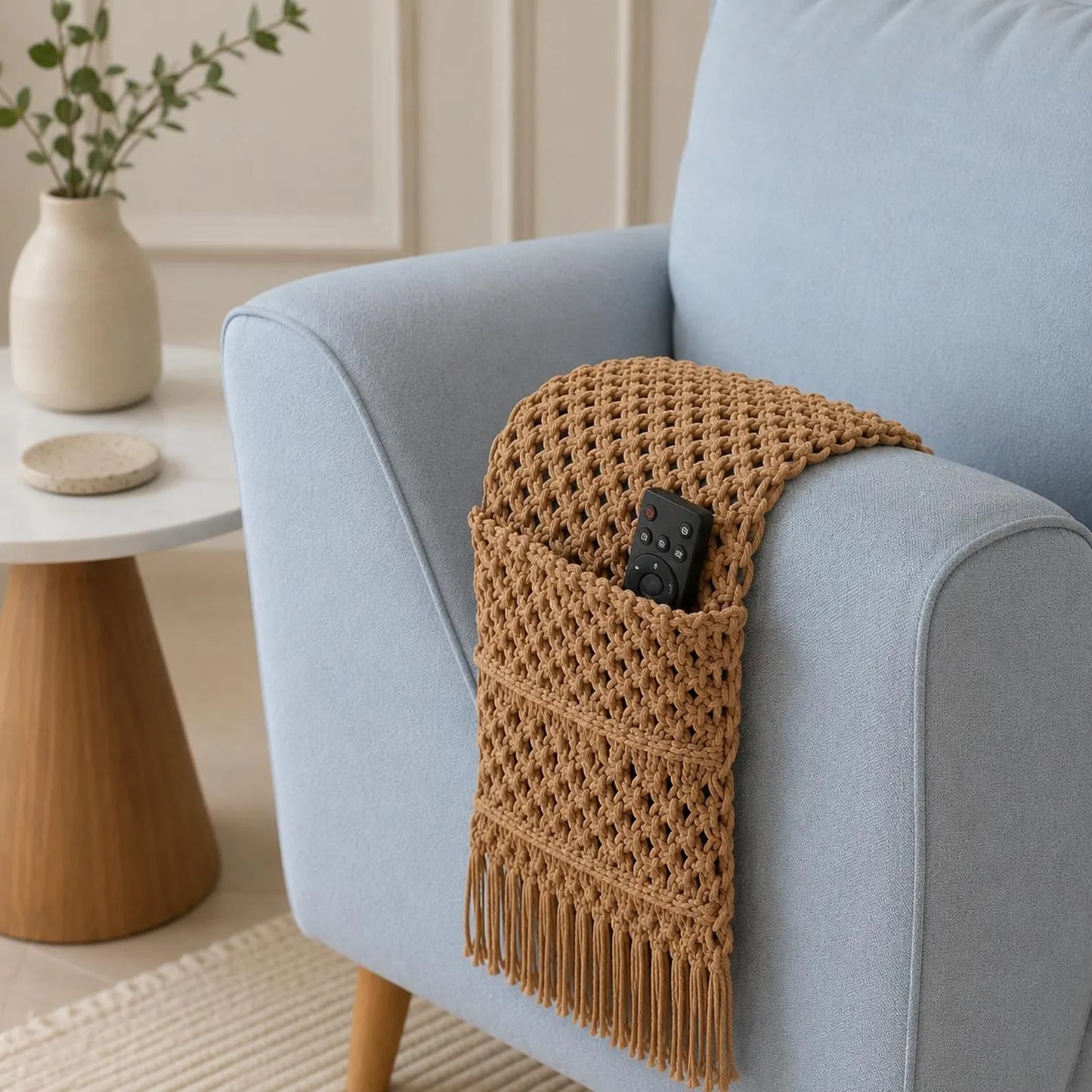 Luxury Crochet Armrest Organizer Pattern PDF, Crochet Couch Caddy Tutorial, Boho Sofa Pocket Pattern, Modern Home Decor Crochet Pattern