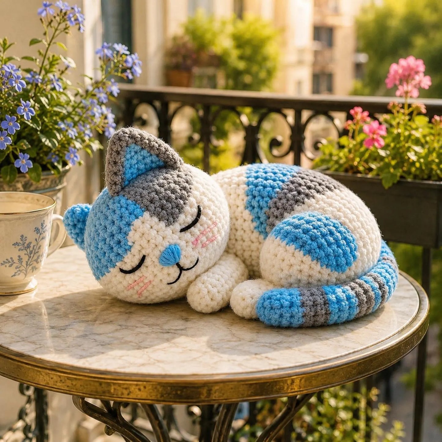 Sleeping Crochet Cat Pattern PDF, Amigurumi Cat Plush Tutorial, Cute Kawaii Kitten Crochet Pattern, Calico Cat Crochet PDF, Beginner Friendl