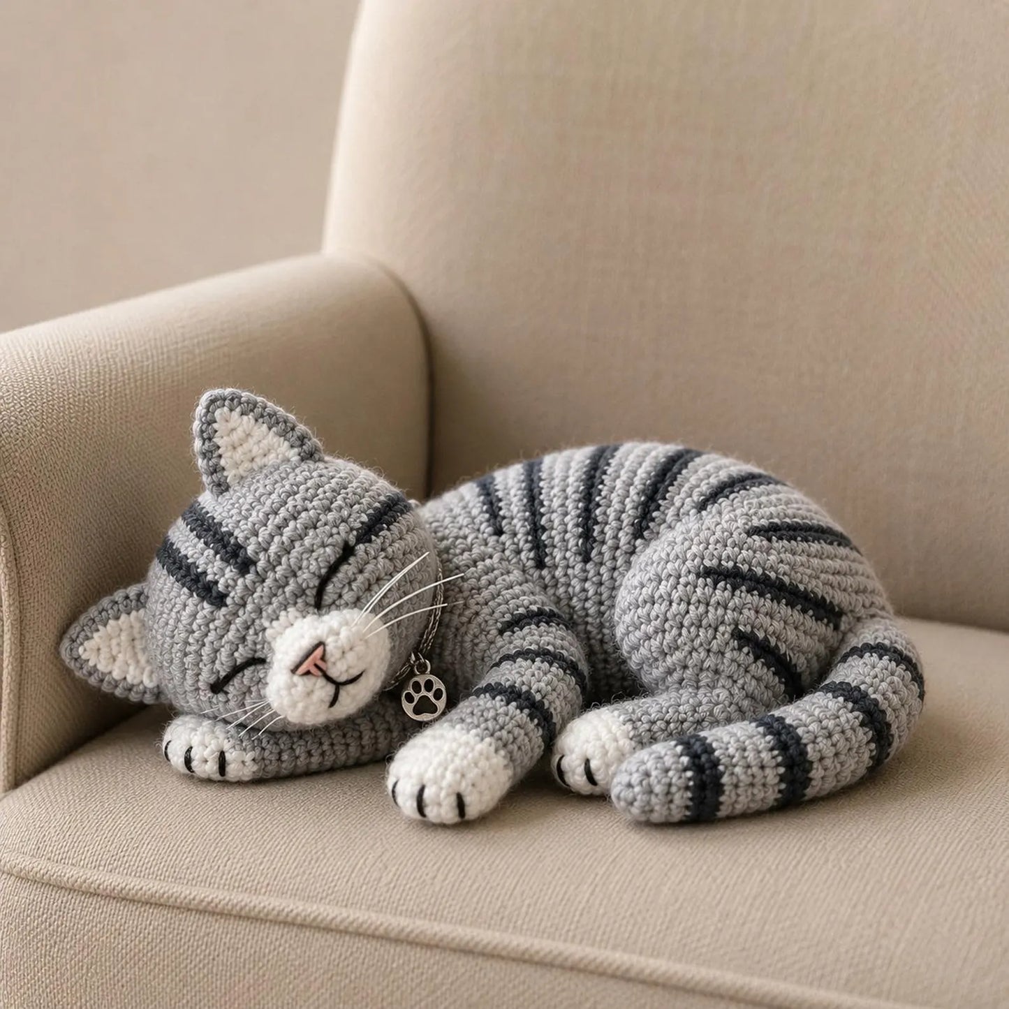 Sleeping Cat Crochet Pattern PDF, Amigurumi Cat Pattern, Realistic Tabby Cat Crochet, Sleeping Kitten Plush Tutorial, Crochet Animal Pattern