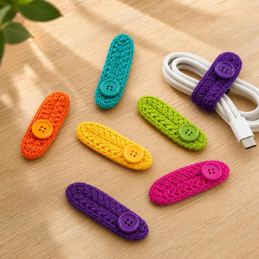 Crochet Cable Cord Holder Pattern PDF, Cable Organizer Crochet Pattern, Earbud Holder, Handmade Cord Wrap, DIY Crochet Accessory