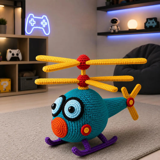 Crochet Helicopter Pattern PDF, Amigurumi Helicopter Toy, Airplane Crochet Pattern, Pilot Toy Crochet, Kids Plush PDF